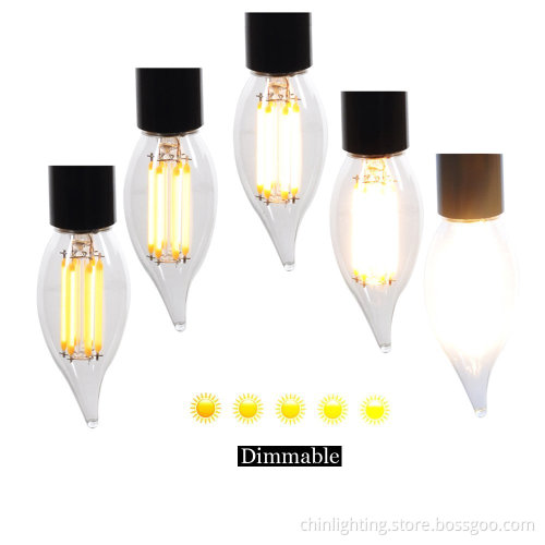High quality 2015 new comer e12 e14 c32 c35 led filament candle bulb
